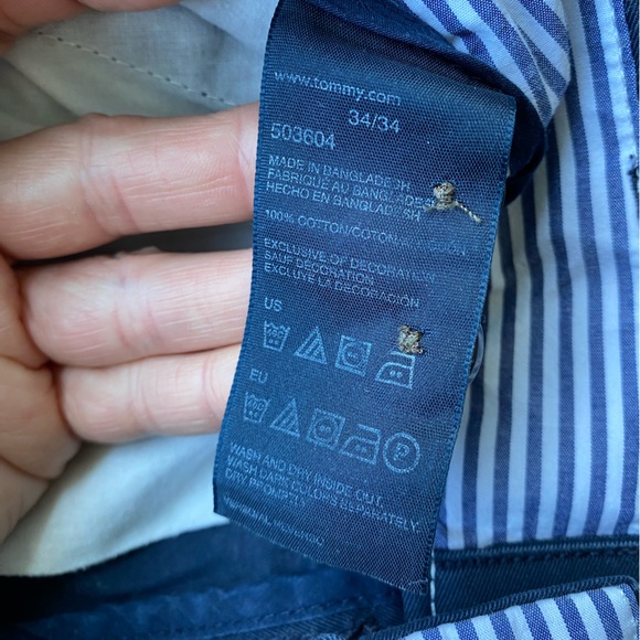 TOMMY HILFIGER Men's Dress Pants in Tailored Fit Navy Blue - Picture 3 of 7